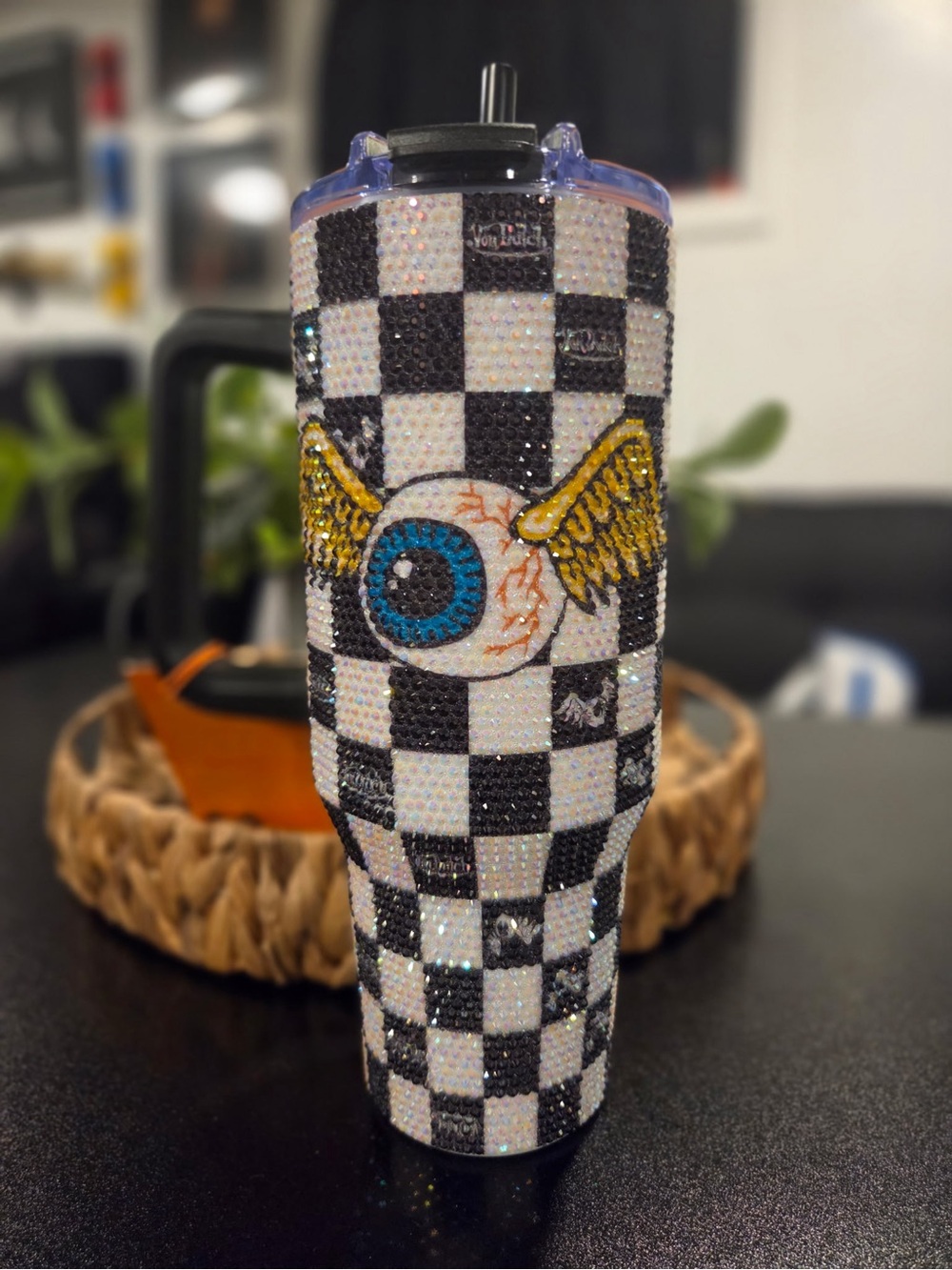 Von Dutch Blinged Out Tumbler 40 oz double insulated NWT